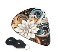Flower Swirl Guitar Plectrums, 6 Guitar Plectrums, Double Sided Printing, For Acoustic Guitar, Bass, Ukulele, Electric Guitar (0.46 Mm 0.71 Mm 0.96 Mm)