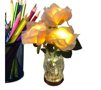 Flower Table Lamp, Color Changing Cordless LED Rose Lamp | Romantic Dinner Decor & Night Light | Bedside, Bedroom, Nursery, Living Room, Den | Perfect for Birthday, Holiday, Party, Wedding Decoration