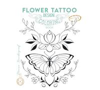 Flower Tattoo Design: Coloring Book