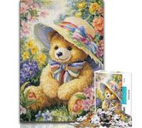 Flower Teddy Bear Jigsaws 1000 Pieces for Adults,Challenging To Complete But Fun And Humorous Educational Game for Birthday 75x50cm