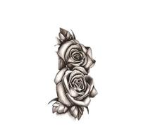 Flower Temporary Tattoos Sticker Arm Sleeve Rose Moon Butterfly Body Decorate Realistic Fake 3D Women Totem(01)
