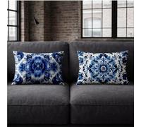 Flower Throw Pillow Cases 16 x 24 2 Pack, Mandala Cushions Covers 16 x 24, Pillow Cases with Double-Sided Printing and Invisible Zipper for Sofa Bed Bench Spring Home Decor Gifts for Women JBZT-5842