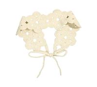 Flower Tie Headband Openwork Floral Hair Accessory with Adjustable Tie Closure, 42 Cm Length for Daily Wear Floral Crochet Headband Back Flower Hair Hoop Openwork Knit Headdress Crochet Wrap Photo