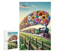 Flower Train 1000 Piece Jigsaw Puzzles for Adults And Kids Age 12 Years Up 1000 PCS