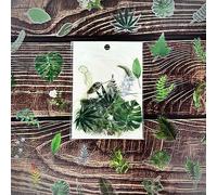 Flower Transparent Stickers for Scrapbooking, 60pcs Scrapbook Accessories Self-Adhesive PET Waterproof Floral Vintage Stickers for Adults,Scrapbook Supplies for Journal,Laptop,Card Making(Fern)