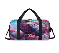 Flower Tree Eagles Sport Duffel Bag with Shoes Compartment Overnight Weekender Bags Travel Gym Luggage Organizer for Women Men Kids Girls Boys