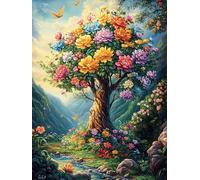 Flower Tree of Life 500 Piece Premium Jigsaw Puzzle Natural Scenery Animals For Men Educational Decompression Adults Anxiety Memory Care Mothers Valentines Premium Cardboard 500 PCS