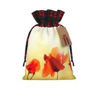 Flower Under The Sun Print Christmas Drawstring Gift Bags Large Xmas Present Storage Bag