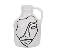 Beliani Flower Vase AGRINION Stoneware 19 cm White, White