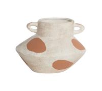 Beliani Flower Vase Alosidae 19 Cm Stoneware Light Beige