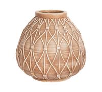 Beliani Flower Vase Domokos 38 Cm Ceramic Light Brown