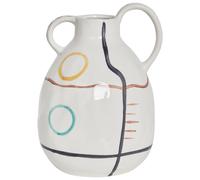 Beliani Flower Vase DORY Stoneware 28 cm White, White