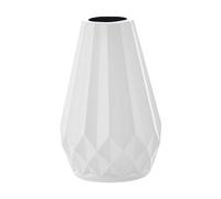Flower Vase Geometric Design Flower Holder Smooth Surface Stylish Nordic Vase for Table Home Decoration Valentine's Day/Mother's Day/Christmas/Birthday Gifts (White)