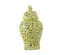 Flower Vase Ginger Jar Storage Organizer Hollow Weddings Desk Chinese Style Porcelain Elegant Kitchen Ceramic Ginger Jar, Living Room and Bedroom Decoration, Desktop Arrangement Counter(Blue)