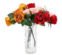 Flower Vase - Glass Vase for Living Room - Premium Thickened Texture Clear Decorative Vases for Flowers - Modern Decorative Vaser for Home, Rustic Farmhouse Shelf, Mantle, Table Entryway Décor