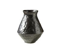 Flower Vases Simple Ceramic Vase with Irregular Shape | Creative Flower Arrangement Living Room Decoration Ornament(Black)