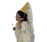 Flower Veil Birthday Party Hat Hair Accessory For Children Women Girl Birthday Party Wedding Baby Showers Supplies
