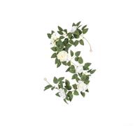 Flower Vine Arch for Wedding Decor with Artificial Roses and Greenery Suitable for Outdoor Ceremony Entrance or Photo Backdrop (White-1)
