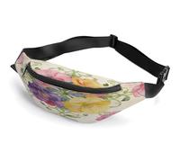 Flower Vines Weave Spring Waist Bag,Durable Sling Bag with Adjustable Strap Crossbody Waist Bag,for Outdoors Workout Traveling Casual Running Hiking Cycling