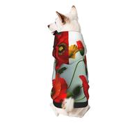 Flower Vivid Petals Printed Dog Hoodie Soft Dog Sweatshirt Cute Cat Dog Clothes for Small Dogs Kitten Puppy, S