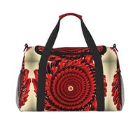 Flower Vortex Spiral Hand Travel Bag - Large Reusable Shopping Tote Bag, Perfect for Outdoor Activities, Sports, Camping & Groceries, Black, One Size, Black, One Size