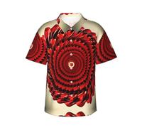 Flower Vortex Spiral Hawaiian Shirts for Men WomenHawaiian Summer Short-Sleeve Casual Relaxed-Fit Button-Down Black