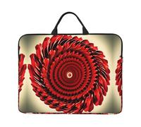 Flower Vortex Spiral Print 14in Laptop Case Sleeve Bag â€“ Portable Handle, Business Travel, Commuting, Accessory Pocket