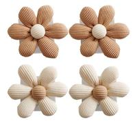 Flower Wall Hook 4pcs Self Adhesive Wooden Hook Coat Hanging Hook Multi-functional Decorative Hook for Home Office Bathroom