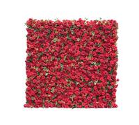 Flower Wall Panel Floral Backdrop Red Rose Peony Green Leaves 5D Roll Up Cloth Base Flower Wall Decor Arrangement Banquet Supplies For Party Bridal Wedding Background Decor(2x2m H6.5xW6.5ft)
