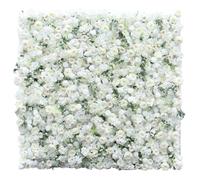 Flower Wall Panel Floral Backdrop, White Rose Peony Hydrangea Cloth Roll Up Flower Wall Fabric, Hanging Curtain Plant Wall, For Party Baby Shower Bridal Wedding Background(2 x2 M W6.6xH6.6ft)