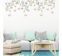 Flower Wall Stickers Garden Flowers Decals - Floral Sticker Bedroom Living Room TV Walls Home Decor Easy to Peel and Stick Removable and Waterproof 0412