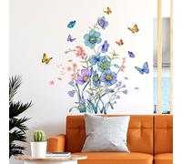 Flower Wall Stickers Nursery Butterfly Wall Stickers for Girls Bedroom Flowers Plants Wall Sticker Floral Spring 1715