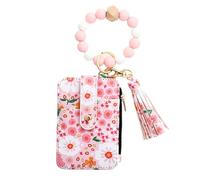 Flower Wallet, Aesthetic Card Holder, Cute Folded Edge Faux Leather, Small Credit Card, Silicone Strap, ID Bag Wallets, Light Pink, Se référer au descriptif, Refer to description