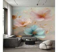 Flower Wallpaper for Living Room Bedroom, Wall Mural | Pink Floral Botanical Wallpaper, Home Decor, Photo Wall Paper, 350 x 256 cm C-&V