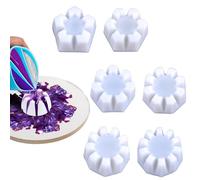 Flower Watering Cup - Flower Casting Mould, 6 Pieces/Set Acrylic Paint Tools, Liquid Painting Accessories, Flower Strainer with 5/6/7/8/9/10 Slots for Pouring Paint and Create Patterns