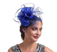 Flower Wedding Races Fascinator Hat Elegant Net Clip, Vintage Lace Feather Fascinators for Weddings, Cocktail Evening Garden Tea Party Women and Feathers