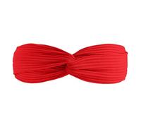 Flower Wedding Races Party Fascinator Women Tight Headband Solid Color Knit Cotton Headband Yoga Hair Accessories (Red, One Size)