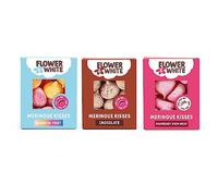 Flower & White Meringue Kisses Taster Pack, Chocolate | Rainbow | Raspberry & White Chocolate, 3 X 100G | Low Calorie, Vegetarian, Gluten-Free, Natural Flavours & Ingredients (Pack of 3)