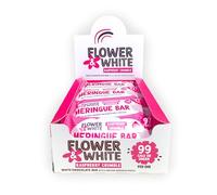Flower & White Raspberry Crumble White Chocolate Meringue Bars (Pack of 15) - 97 Calories Per 20g Bar - Natural Flavours & Ingredients - Vegetarian & Gluten Free - Recyclable Packaging