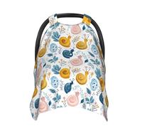 Flower White Snail Print Baby Car Seat Covers, Breathable Nursing Cover Breastfeeding Cover, Stroller Covers, Multi-use Infant Carseat Canopy, Baby Boys Girls Newborn Essentials