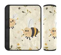 Flower Wild Beige Bee 2 pcs seat Belt Pads Stop seat Belt Cutting into Neck for Most Cars accesorios para carro