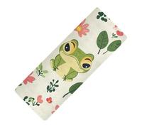 Flower Wild Beige Frog printed travel yoga mat for gym, natural rubber non slip, with yoga mat bag carrier tapete para ejercicio 71x26 inches
