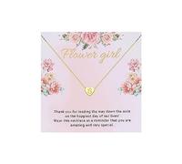 Flower Women Present for Flower Women Initial Necklace Present from Bride Gold Heart Letter Initial Pendant Necklace Bridesmaid Wedding Present Thank You for Being My Flower Women Jewelry Present