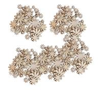 Flower Wooden Embellishments, 250Pcs Flower Wooden Embellishments Flower Wood Shapes DIY Non Porous Ornaments Cutouts Craft Decorations