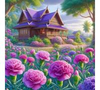 Flower Wooden House Jigsaw Puzzles for Adults 200 Pieces Hard Difficult Challenging puzzles for adults 200 pcs DIY Decoration Puzzle for Wall Decor Gifts