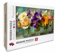 Flower Wooden Jigsaw Puzzles 179x105cm, Vase Jigsaw Puzzles 6000 Piece for Adults with Box, Educational Challenging Game, Gifts for Teens, Back Lettering Easy to Distinguish, Home Decoration, 3-2715