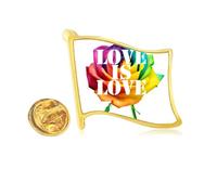 Flower Wrap Identifies Rainbow Equality Golden Metal Flag Lapel Pin Badge