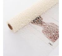 Flower Wrapping Mesh Paper Iregular Hollow Net Wrapper Floral Bouquet Paper Fresh Flower Packaging Sheet Florist Wrap Supplies(09-milk white)