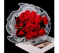 Flower Wrapping Mesh,White Pearl Mesh Wrap Roll Korean Bouquet Wrapping Net Yarn Wrinkle Waves Paper, Yarn Floral Bouquet Gift Packaging Materials,Wedding Birthday Decoration 28cm*4m (White)