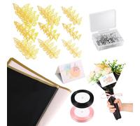 Flower Wrapping Paper 40 Sheets,Bouquet Wrapping Paper with Gold Border,Waterproof Floral Wrap Papers with Ribbons 3D Butterflies Pins Cards for DIY Crafts Valentines Wedding Birthday